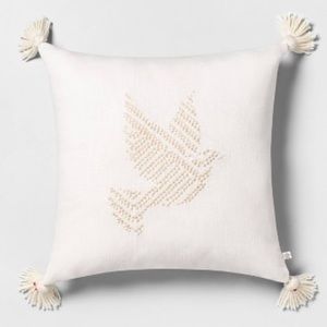 NEW Hearth & Hand Dove Holiday Tassel Toss Pillow